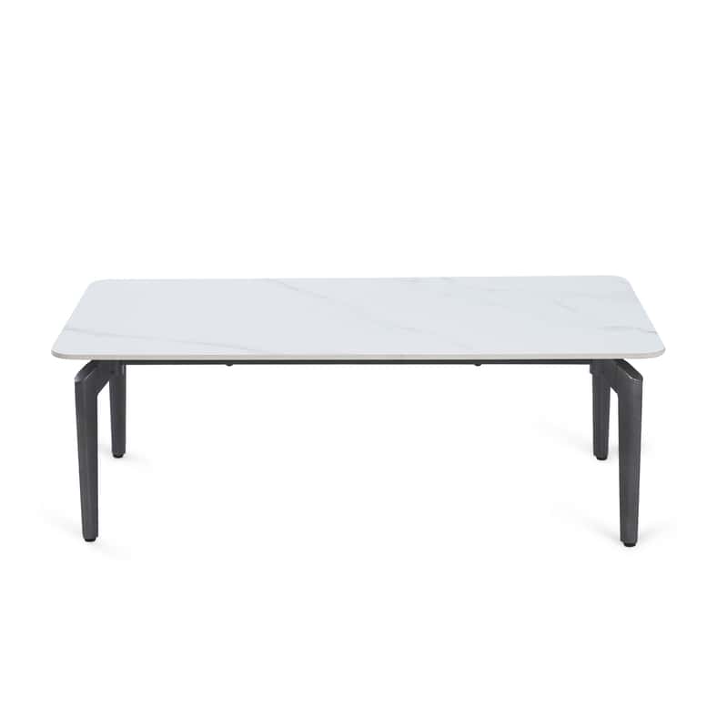 Pan Home طاولة قهوة أفينو بسطح سيراميكي - أبيض وشامبانيا - Image 2