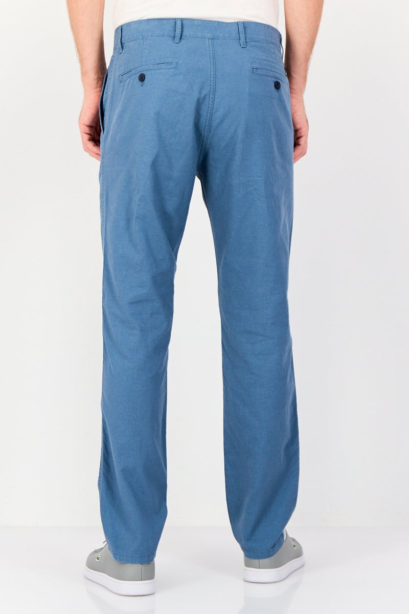 DOCKERS Men Slim Fit Solid Chino Pants, Blue - Image 3