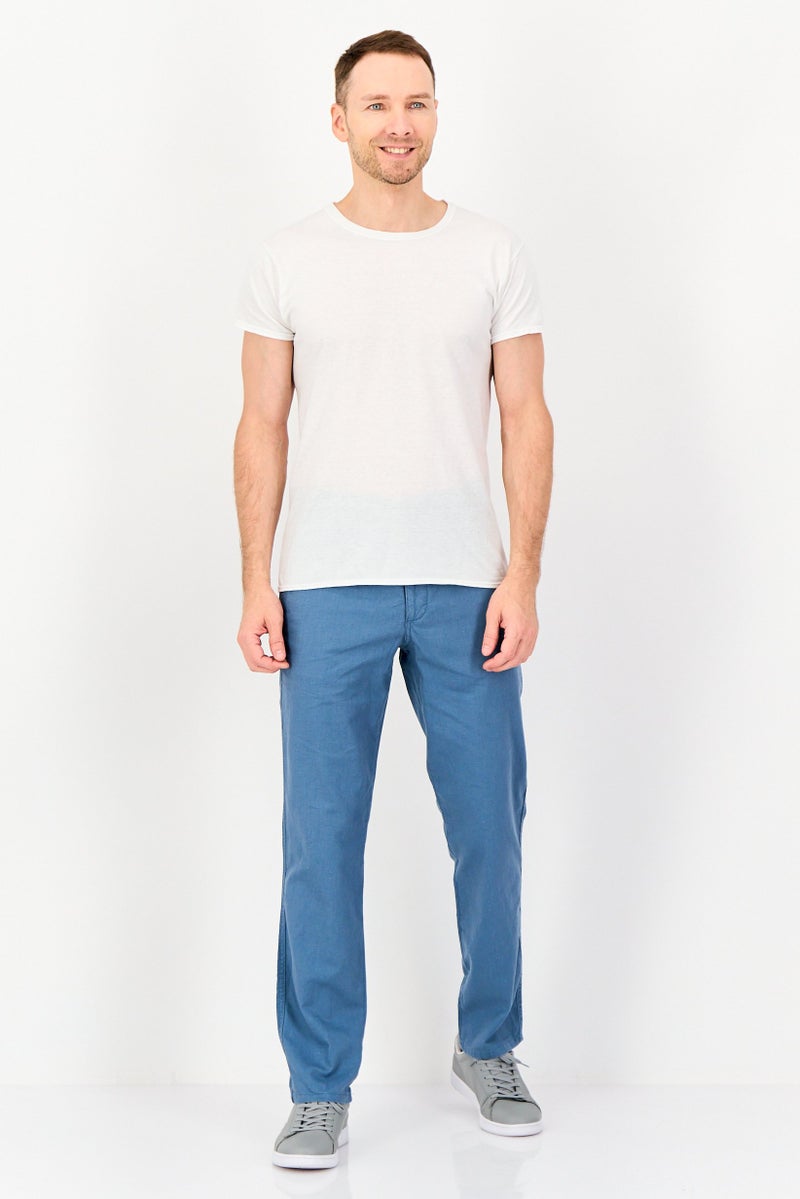 DOCKERS Men Slim Fit Solid Chino Pants, Blue - Image 4