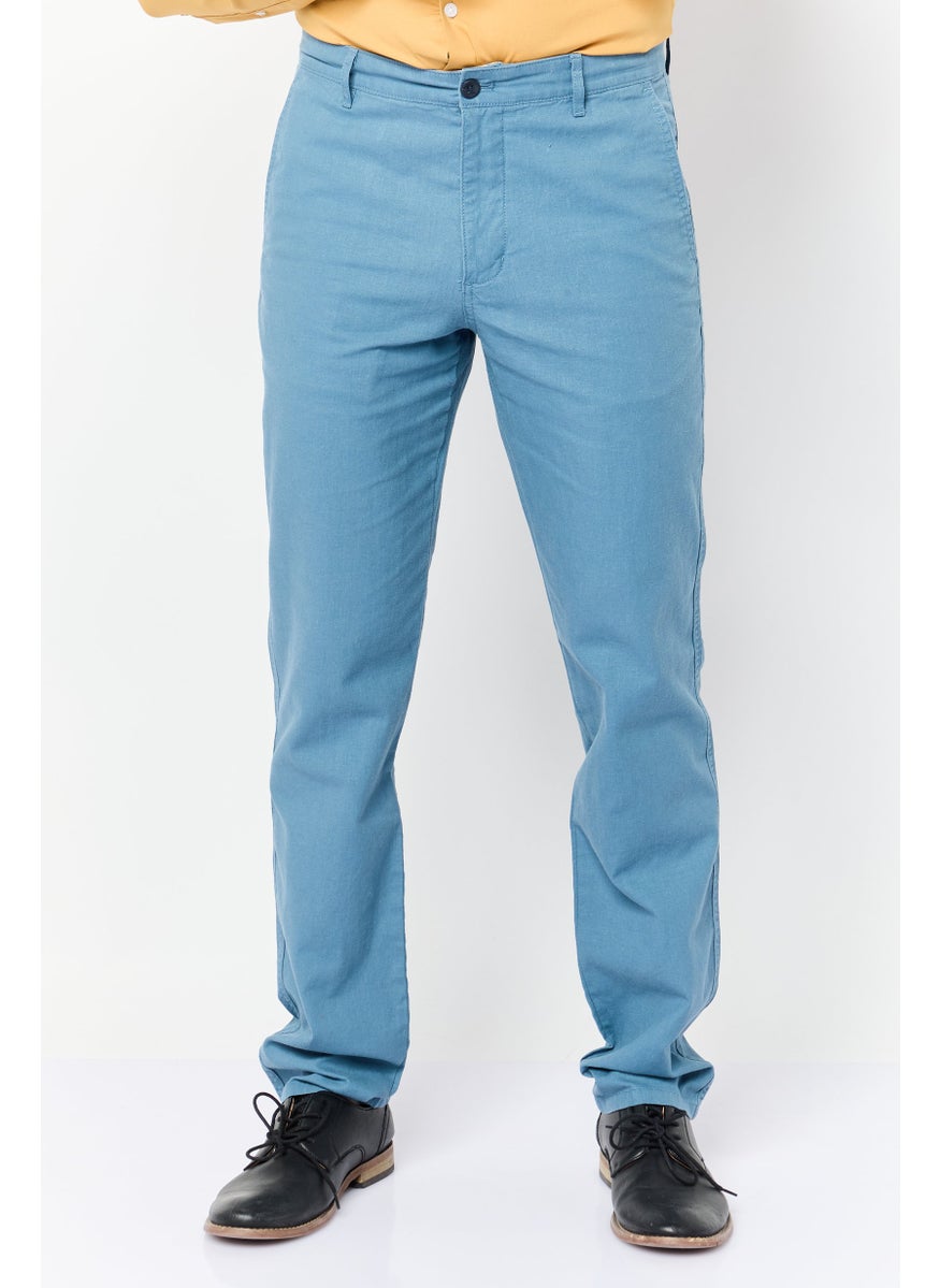 DOCKERS - Men Slim Fit Solid Chino Pants, Slate Blue - Image 1