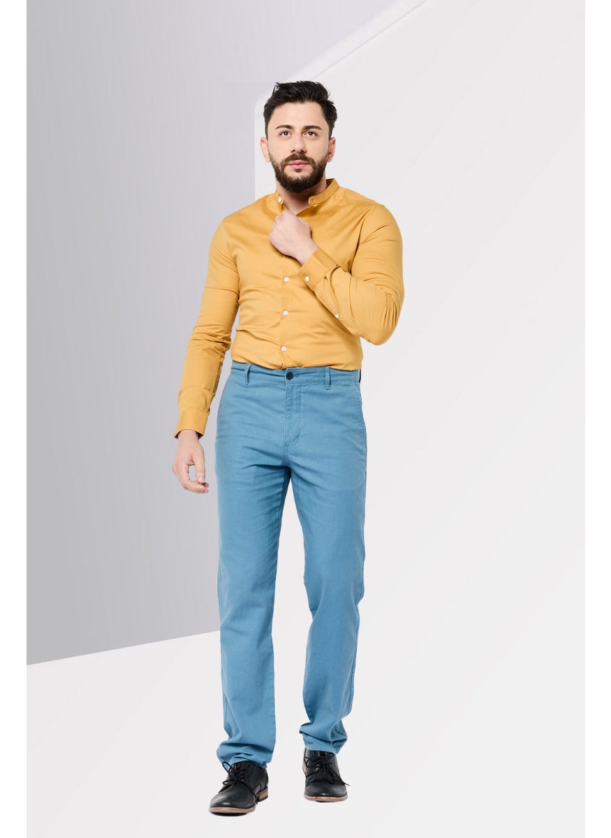 DOCKERS - Men Slim Fit Solid Chino Pants, Slate Blue - Image 1