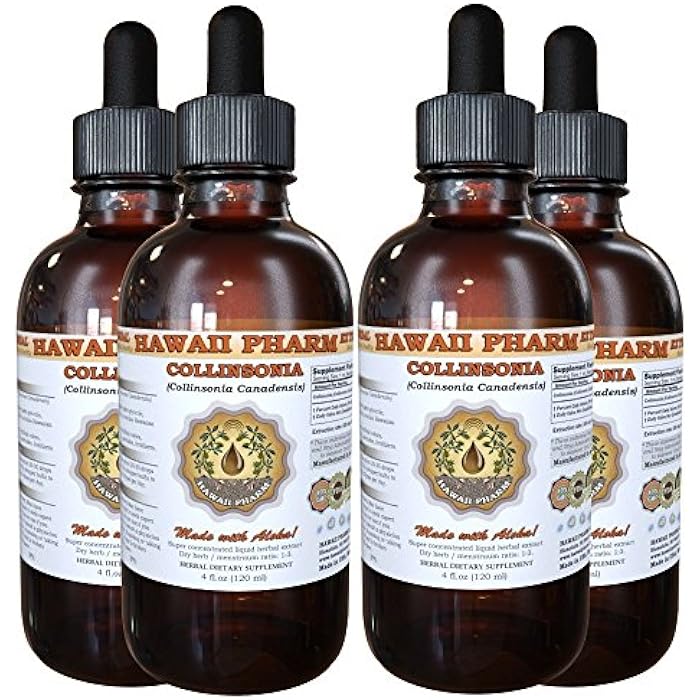 Hawaii Pharm هاواي فارم كولينسونيا ليكويد إكستراكت، كولينسونيا (كولينسونيا كندينسيس) رووت باودر تينكتشر سابليمنت 4x4 oz - Image 1