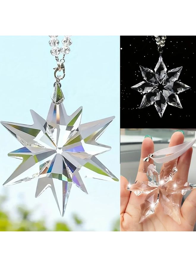 Model 13 Creative Snowflake Car Ornament Crystal Car Decoration Accessory - Image 1