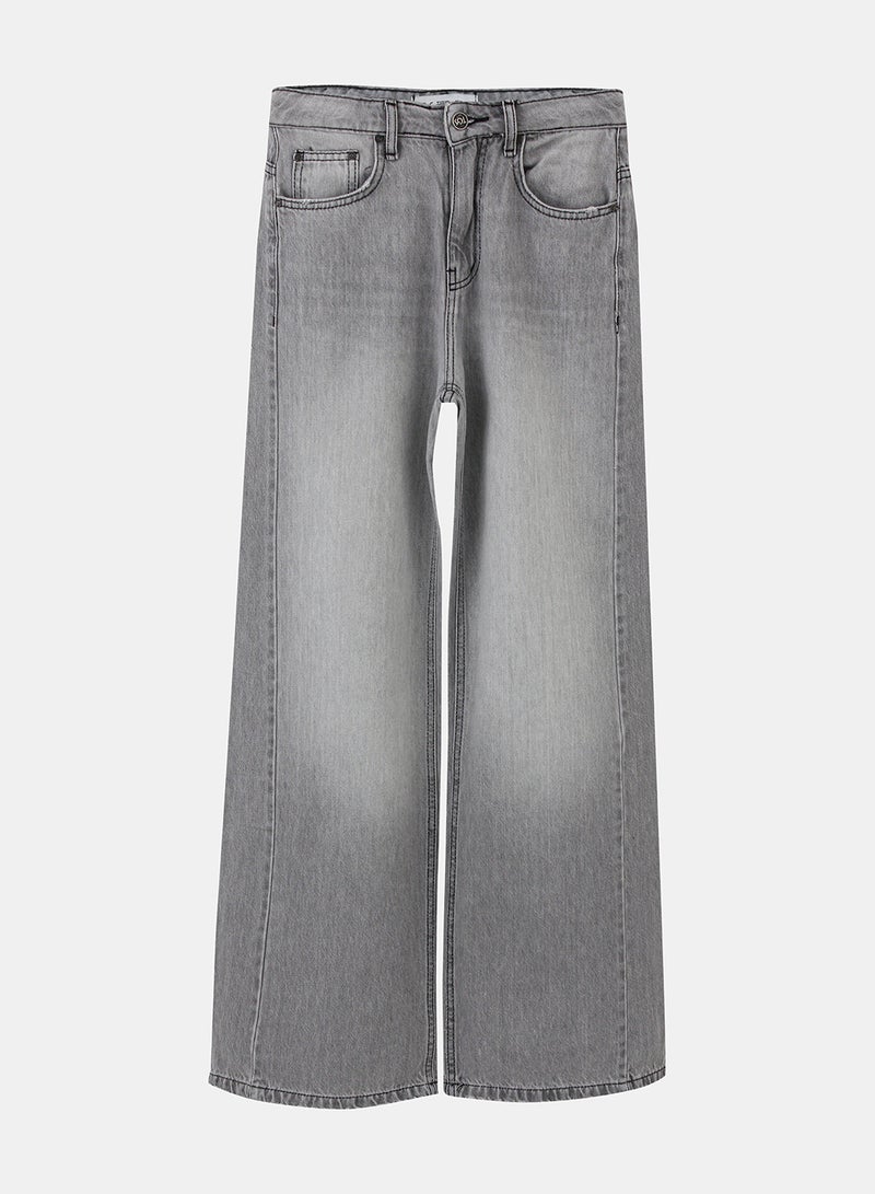 TGS Light Grey Flared Leg Women Jeans - Image 3