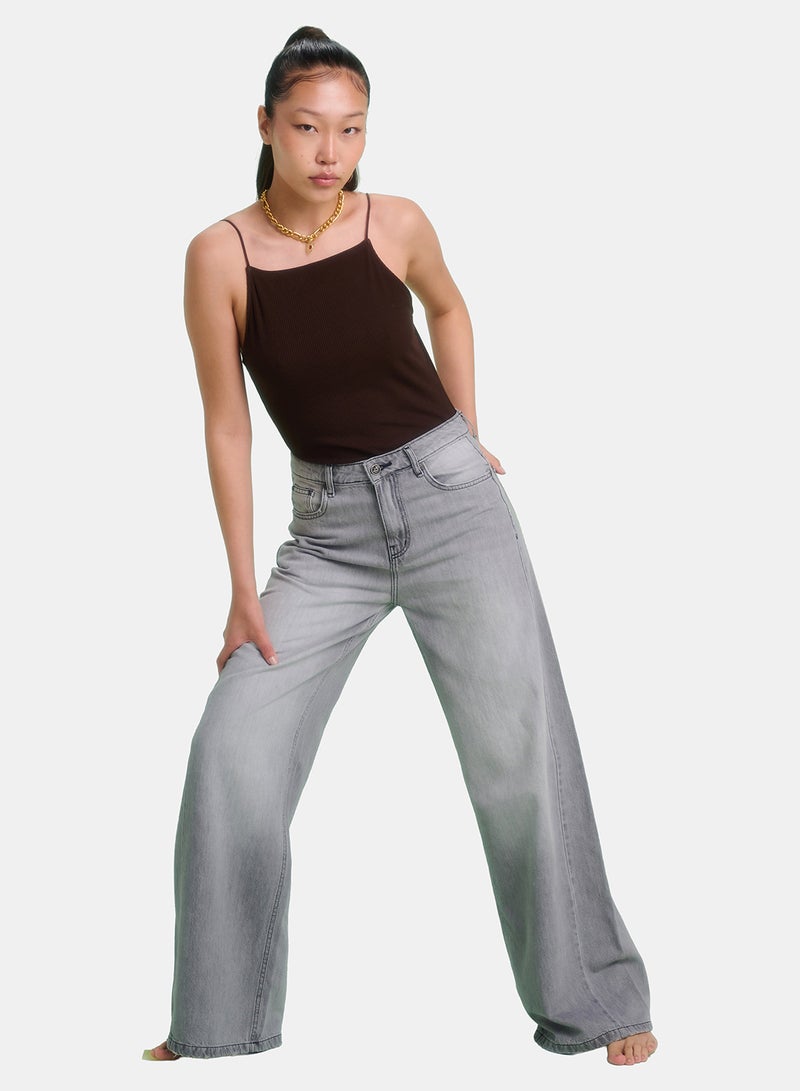 TGS Light Grey Flared Leg Women Jeans - Image 1