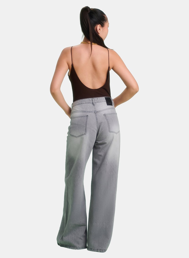 TGS Light Grey Flared Leg Women Jeans - Image 2