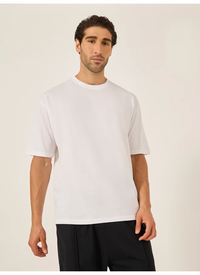 ستايلي Styli Back Graphic Print Short Sleeve Oversized T-Shirt