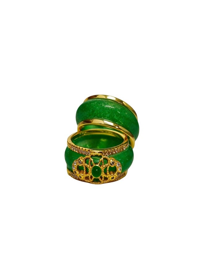 BlingNook Jade Ring For Women, Gold Exquisite Chinese Style Timeless Elegance Stackable Non Tarnish Thumb Promise Engagement Unique Wedding Jewelry Dainty Gift, Jade Copper, No Gemstone - Image 1