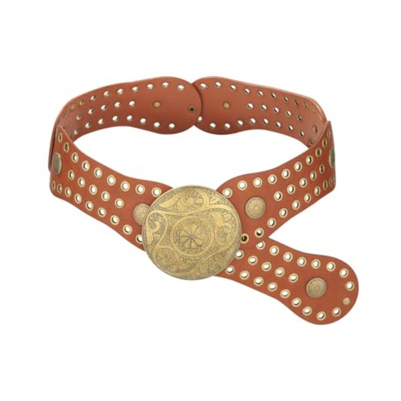 AWAYTR Wide Western Belts for Women - Cowgirl Belt with Vintage Concho Buckle Boho Country Belt for Dress Jeans Festival - Image 1