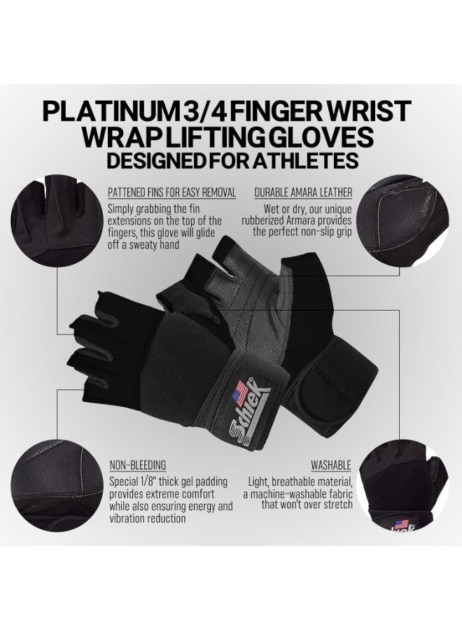 شيك قفازات رفع الأثقال النسائية من Schiek موديل 520 Platinum - أسود متوسط - Image 5