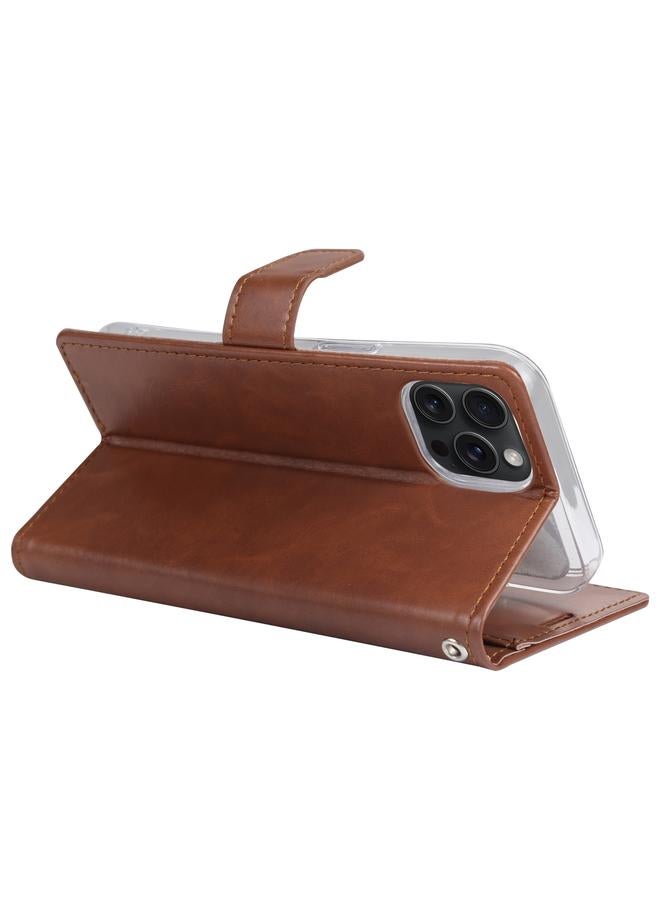 GOOSPERY Case For iPhone 15 Pro Max BLUE MOON Crazy Horse Texture Leather Phone Case - Image 3