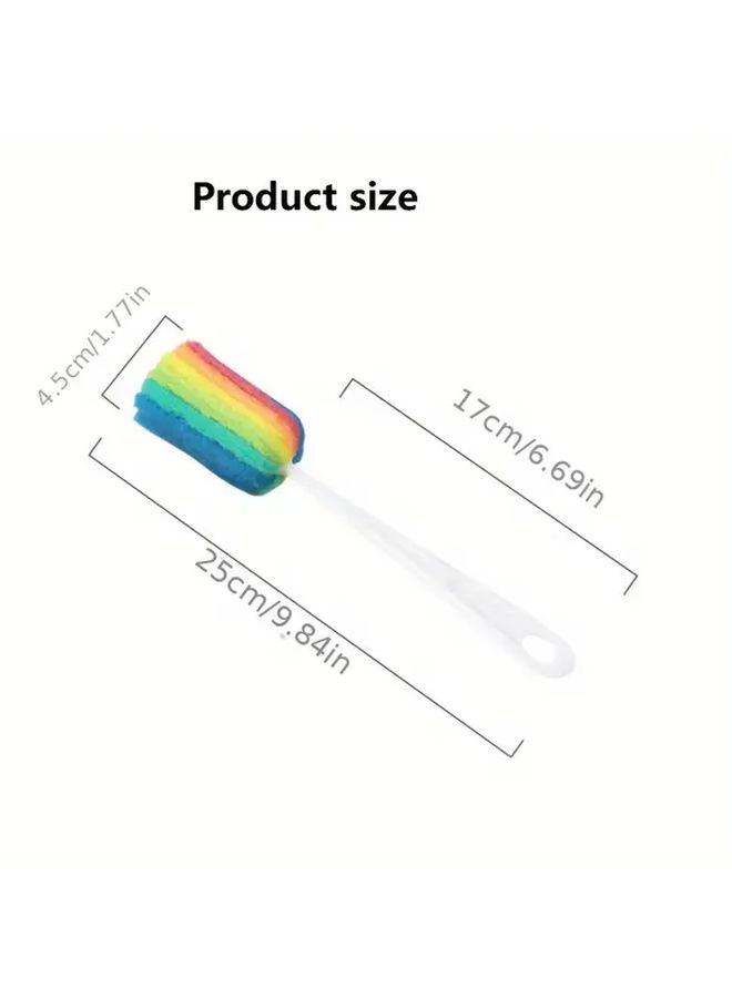 3pcs Color Container Brush Long Handle Sponge Cup Cleaning Brush Milk Bottle Brush Multi Purpose Decontamination Brush No Dead Angle - Image 2