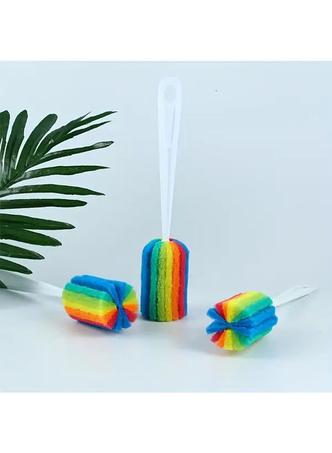 3pcs Color Container Brush Long Handle Sponge Cup Cleaning Brush Milk Bottle Brush Multi Purpose Decontamination Brush No Dead Angle - Image 1