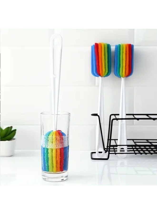 3pcs Color Container Brush Long Handle Sponge Cup Cleaning Brush Milk Bottle Brush Multi Purpose Decontamination Brush No Dead Angle - Image 3