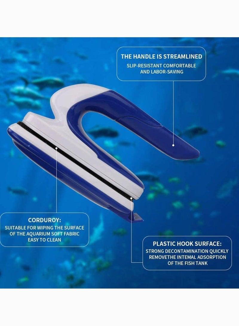 SYOSI Magnetic Aquarium Fish Tank Cleaner Fish Tank Glass Cleaner Floating Clean Brush with Handle Design Aquarium Glass Algae Scraper Brush Efficient Magnet Cleaner - Image 2