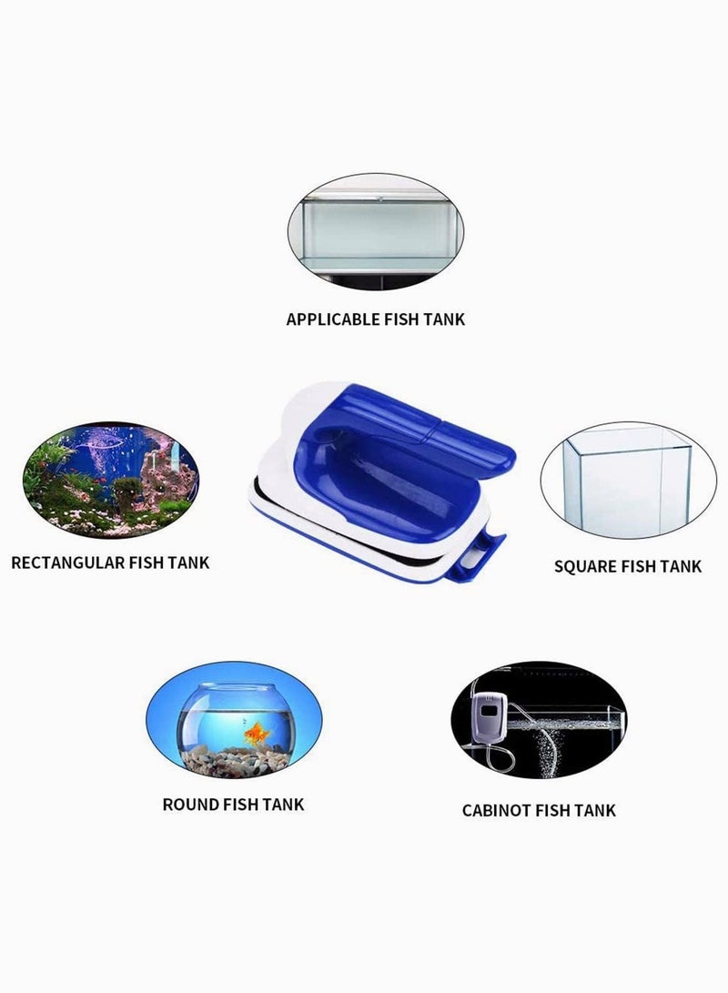 SYOSI Magnetic Aquarium Fish Tank Cleaner Fish Tank Glass Cleaner Floating Clean Brush with Handle Design Aquarium Glass Algae Scraper Brush Efficient Magnet Cleaner - Image 4