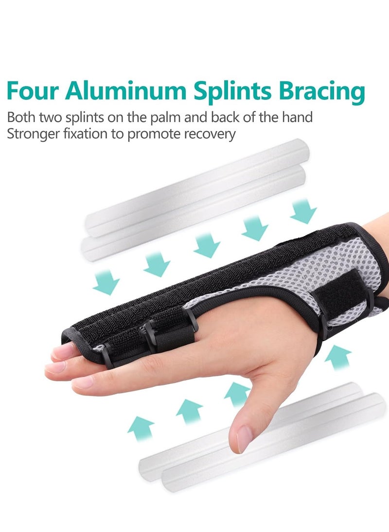 SYOSI Trigger Finger Splint, Multi Finger Brace for Middle, Index, Pinky or Ring Fingers, Adjustable Finger Straightening Immobilizer with 4 Metal Bars for Broken Fingers, Arthritis, Contractures  - Image 2
