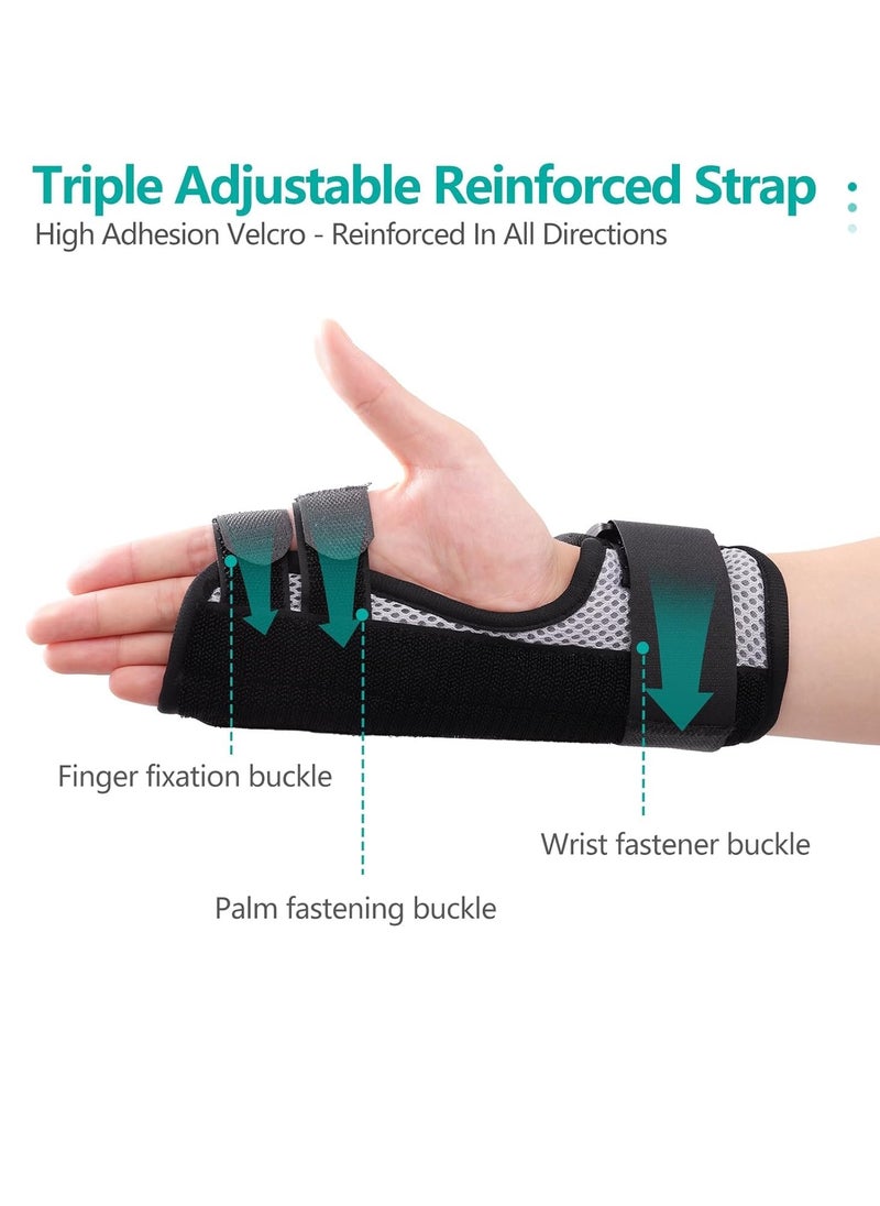 SYOSI Trigger Finger Splint, Multi Finger Brace for Middle, Index, Pinky or Ring Fingers, Adjustable Finger Straightening Immobilizer with 4 Metal Bars for Broken Fingers, Arthritis, Contractures  - Image 4