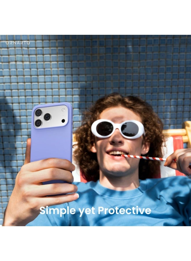 Compatible with iPhone 17 Pro Max Case 6.9", Slim Liquid Silicone 3 Layers Soft Gel Rubber Shockproof Protective Cover with Anti-Scratch Microfiber Lining-Ice Blue - Image 2