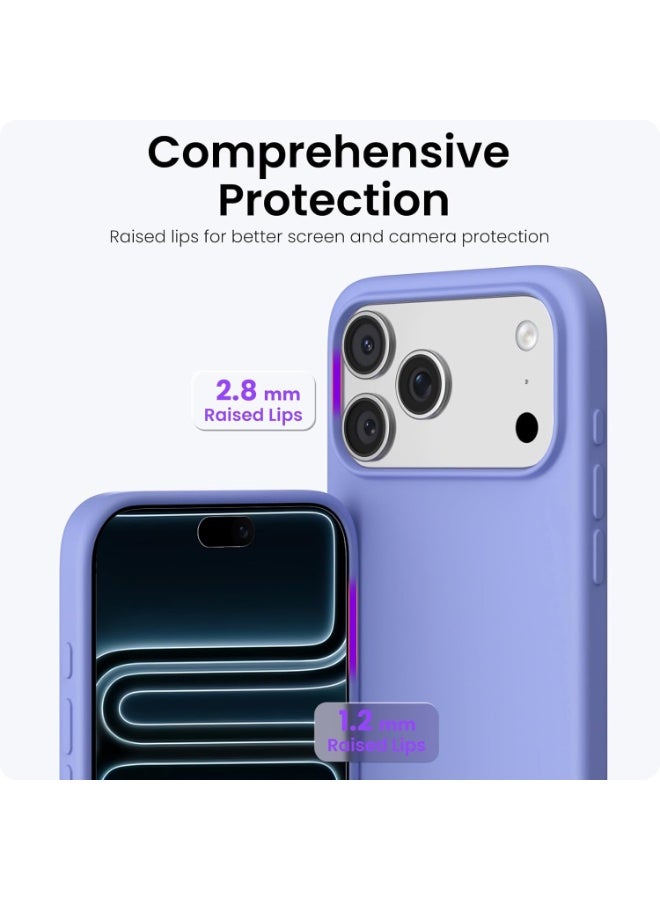 Compatible with iPhone 17 Pro Max Case 6.9", Slim Liquid Silicone 3 Layers Soft Gel Rubber Shockproof Protective Cover with Anti-Scratch Microfiber Lining-Ice Blue - Image 4