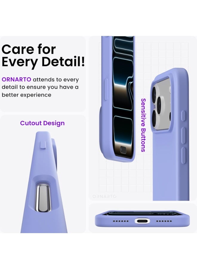 Compatible with iPhone 17 Pro Max Case 6.9", Slim Liquid Silicone 3 Layers Soft Gel Rubber Shockproof Protective Cover with Anti-Scratch Microfiber Lining-Ice Blue - Image 3