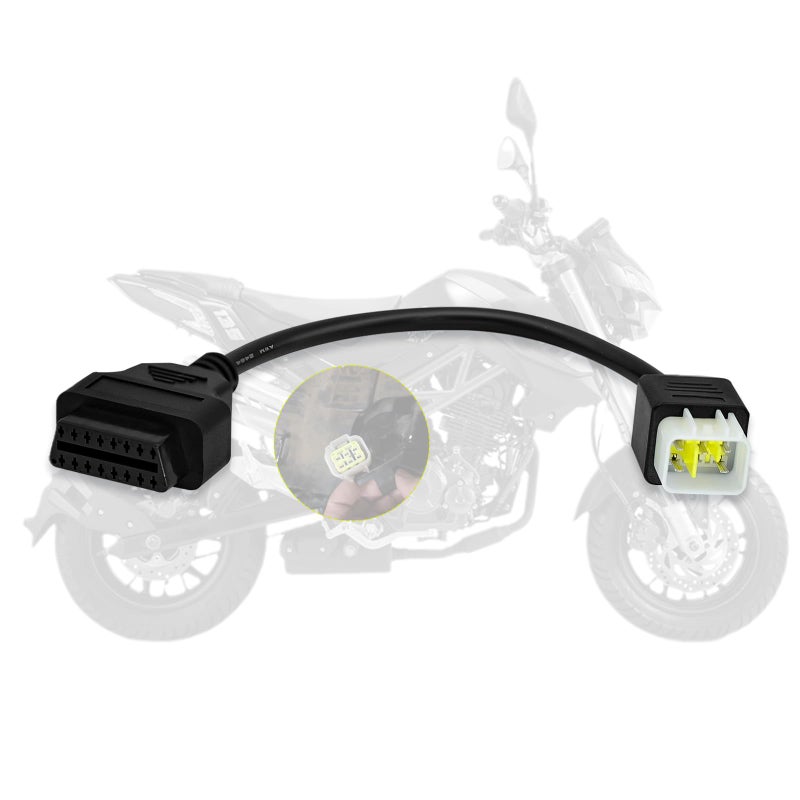 AMHTDOL OBD2 Adapter Fit for Delphi 6pin for Benelli 6pin to 16pin Motorcycle Diagnostic Cable6 Pin Connector Compatible with Delphi and Bosch Motorbike ECUWork with Obdii Scanner ToolCode Reader
