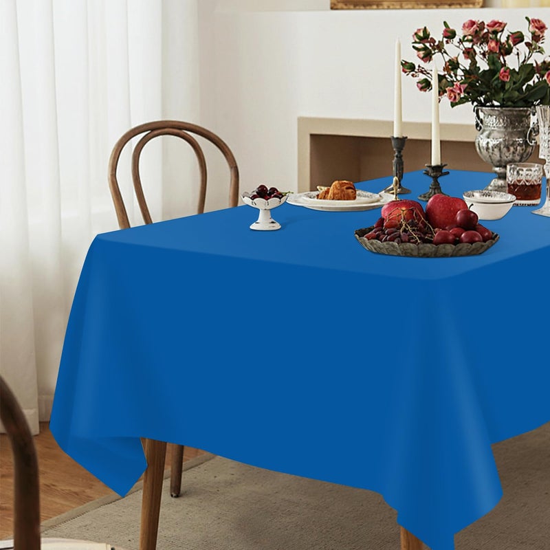 YSYJ 3 Pack Royal Blue Plastic Tablecloth Disposable Rectangular Table Cloth 54 x 108 Inch Table Cover for Parties - Image 5
