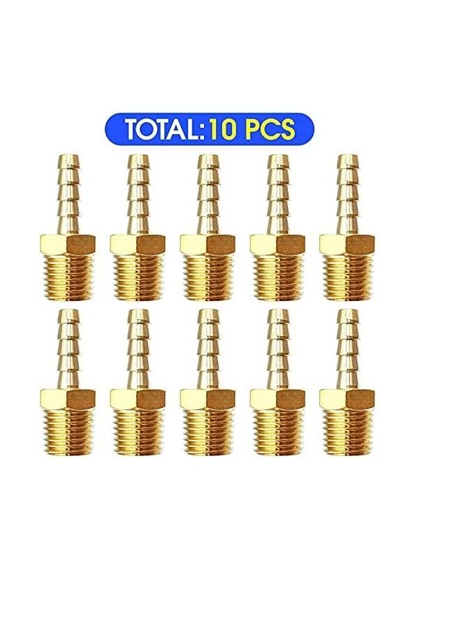 AQSON Brass hose Fitting -1/4 Inch Male adapter NPT 10Pack） - Image 3