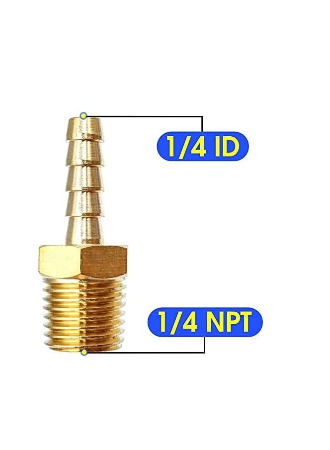 AQSON Brass hose Fitting -1/4 Inch Male adapter NPT 10Pack） - Image 4