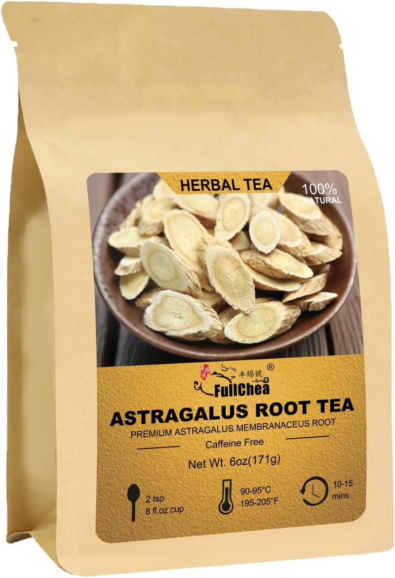 FullChea Astragalus Root Tea - Premium Caffeine-Free Herbal Tea, 6oz (171g) Loose Leaves - Image 1