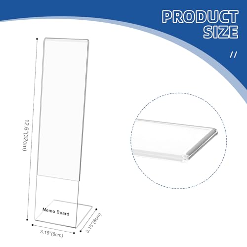 Gelite Monitor Memo Board Holder by Computer Screen Acrylic Sticky Note Stand Message Panel Reminder for Office Pack of 4 Clear - Image 3