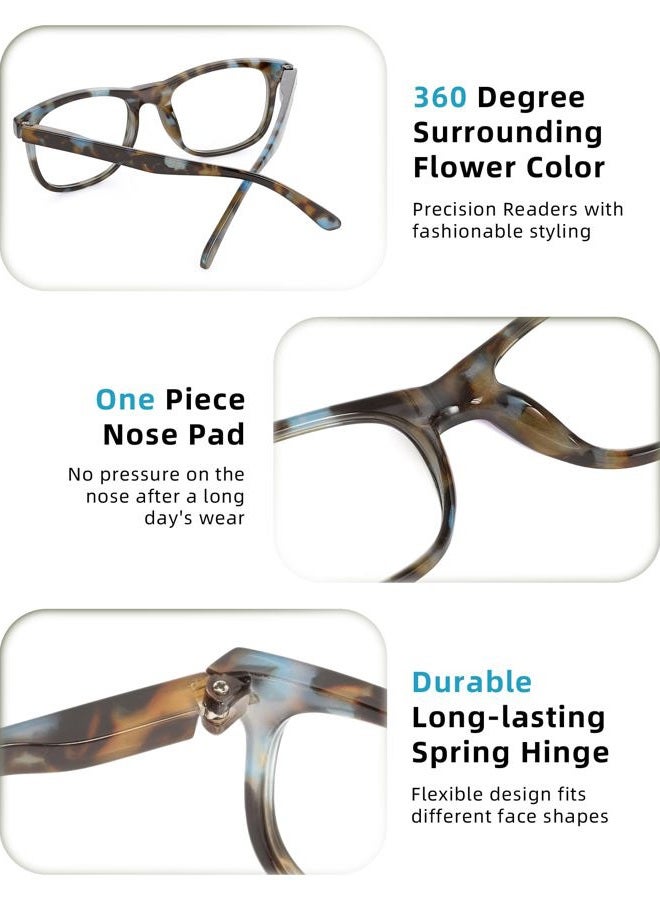 JOLISU Reading Glasses For Women - 5 Pack Stylish Readers For Womens Men Spring Hinge Eyeglasses -Blue Light Blocking Protection Frame (1.25) - Image 4