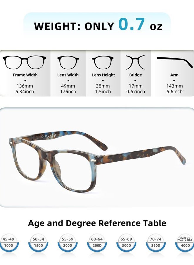 JOLISU Reading Glasses For Women - 5 Pack Stylish Readers For Womens Men Spring Hinge Eyeglasses -Blue Light Blocking Protection Frame (1.25) - Image 2