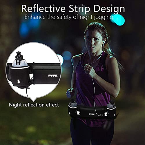 PYFK Running Belts with Water Bottles, Hydration Belt for Men Women, Water Bottle Holder Running Pouch, Fanny Pack Fits 7 inch Phones, Waist Pack for Running Hiking (Upgraded Black) - Image 5