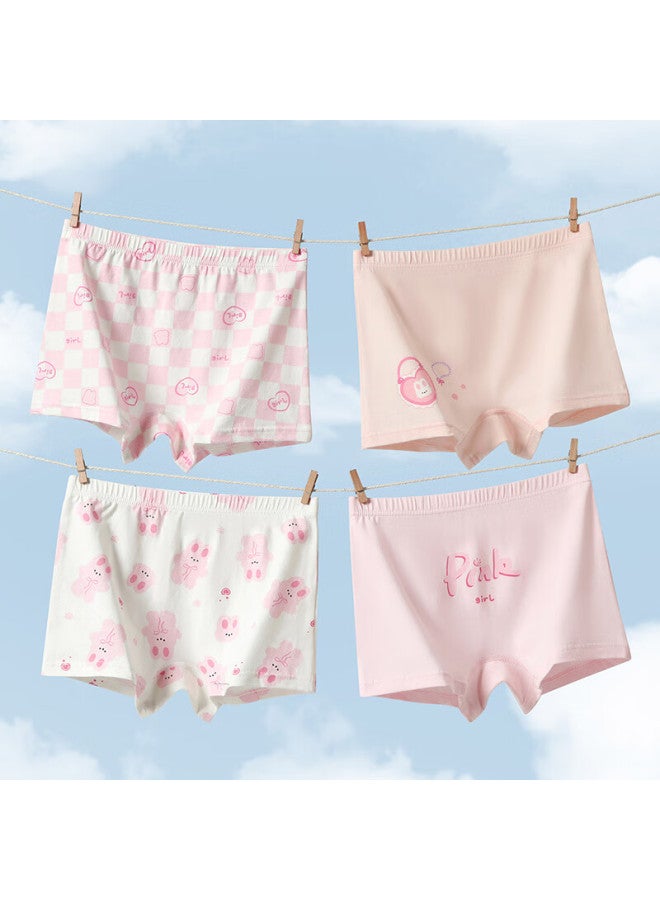 Fentengcare Girls' Underwear, 10a Antibacterial, 4-pack, 100% Pure Cotton Crotch, Children's Boxer Briefs, Combed Cotto - Image 4