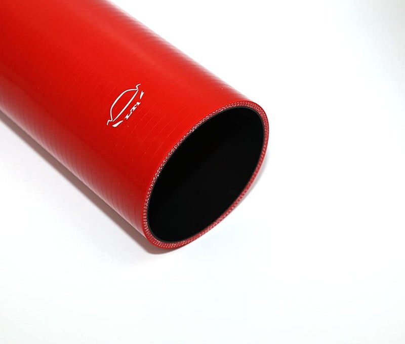 TenkeAuto 12" Long High Performance 4-Ply Reinforced 3.5" ID Straight Coupler Silicone Hose Turbo/Intercooler/Piping (RED 3.5'') - Image 3