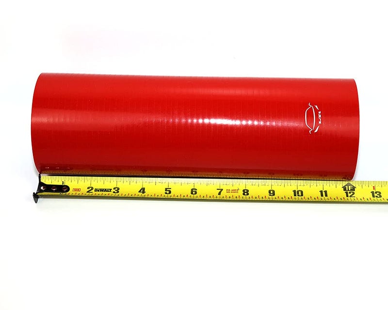 TenkeAuto 12" Long High Performance 4-Ply Reinforced 3.5" ID Straight Coupler Silicone Hose Turbo/Intercooler/Piping (RED 3.5'') - Image 2