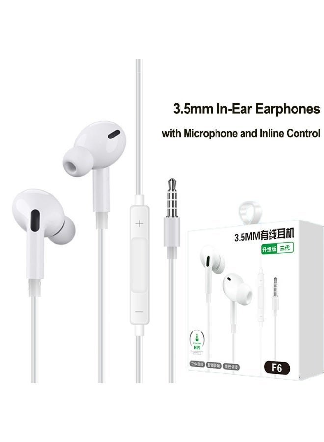 OLYSON Headphones Earbuds Wired 3.5mm, Ultra Clear Calls & no Noise Wired Earbuds, in-Ear Earphones with Mic, Compatible with iPhone/iPad/Android/Laptop/PC, White - Image 1