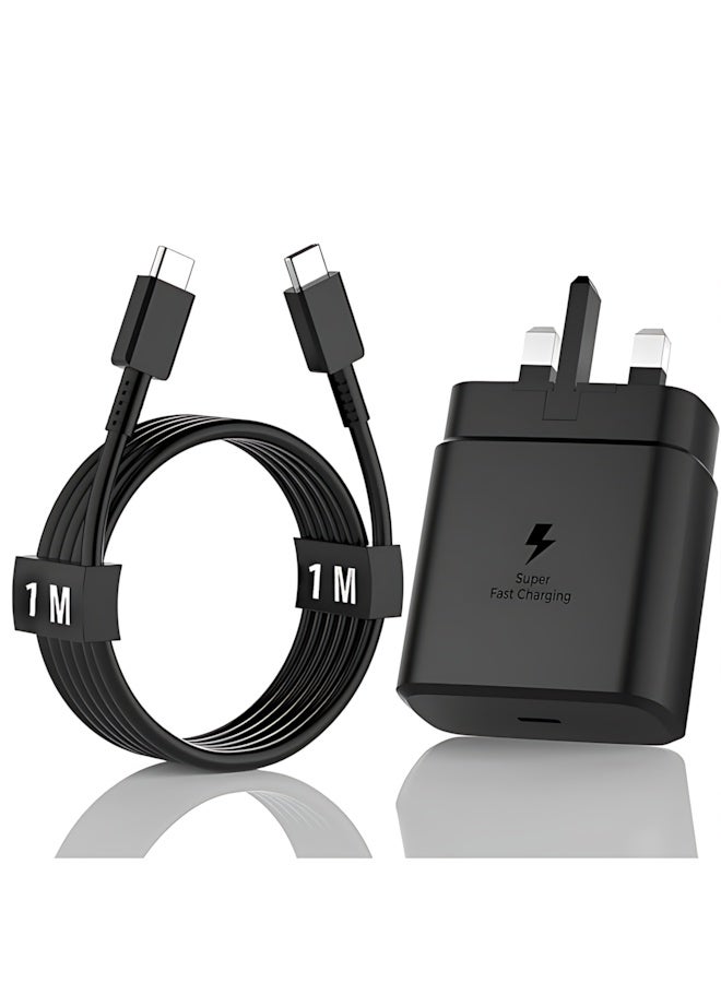 45W USB-C Super Fast Charging PD Charger with 1M Cable – Compatible with Samsung S25/S24/S23/S22/S21/S20 Ultra, S24+/S23+/S22+/S21+, A53/A54/A15, Galaxy Fold & Flip – Type-C Power Adapter - Image 1