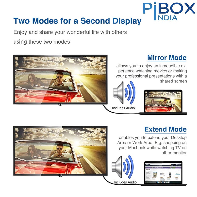 pibox India HDMI to VGA with Audio and power, Gold-Plated Male to Female VGA for Computer, Desktop, Laptop, PC, Monitor, Projector, HDTV, Raspberry Pi, Media Players, Xbox Black [NOT for VGA to HDMI] (Model Number: PI-633BAP) - Image 4