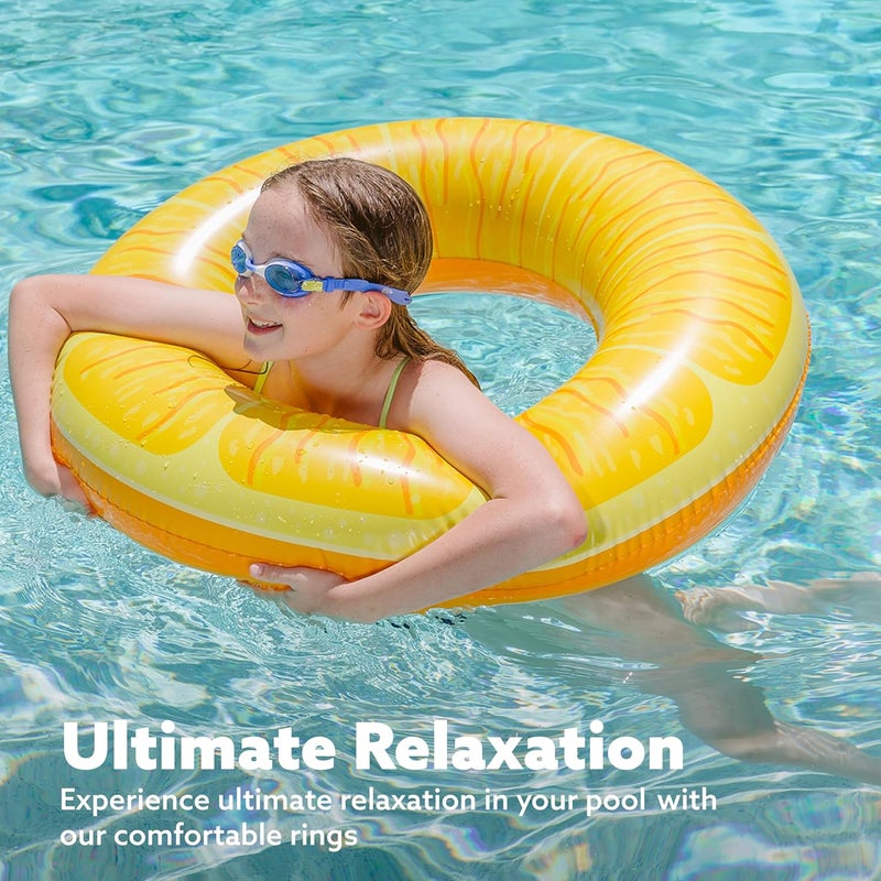 Sloosh 4 Pack Inflatable Pool Floats Fruit Tube Rings, Fruit Swim Tubes, Pool Floaties Toys, Beach Swimming Party Toys for Kids and Adults (Fruit) - Image 4
