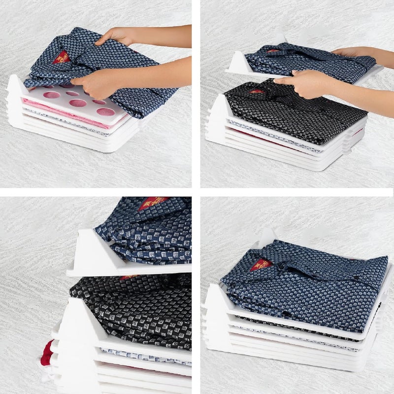 MECHDEL mechdel Cloth Tray Wardrobe Organizer Cabinet Folding Board for Shirts TShirt Jeans Storage Rack Closet Tray Small 30PCS Set White  - Image 2