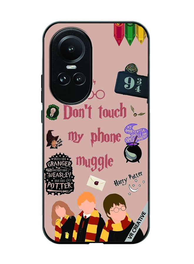 VR CREATIVE Protective Case Cover For Oppo Reno 10 Don't Touch My Phone Muggle Design Multicolour - Image 1