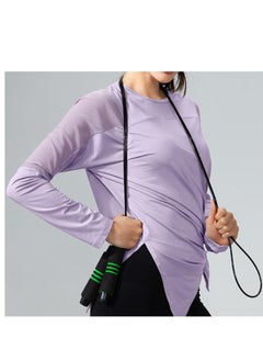 Generic Women's Mesh Running Sports T-Shirt Long Sleeved Loose Yoga Clothes Quick Drying Clothes  - Image 2