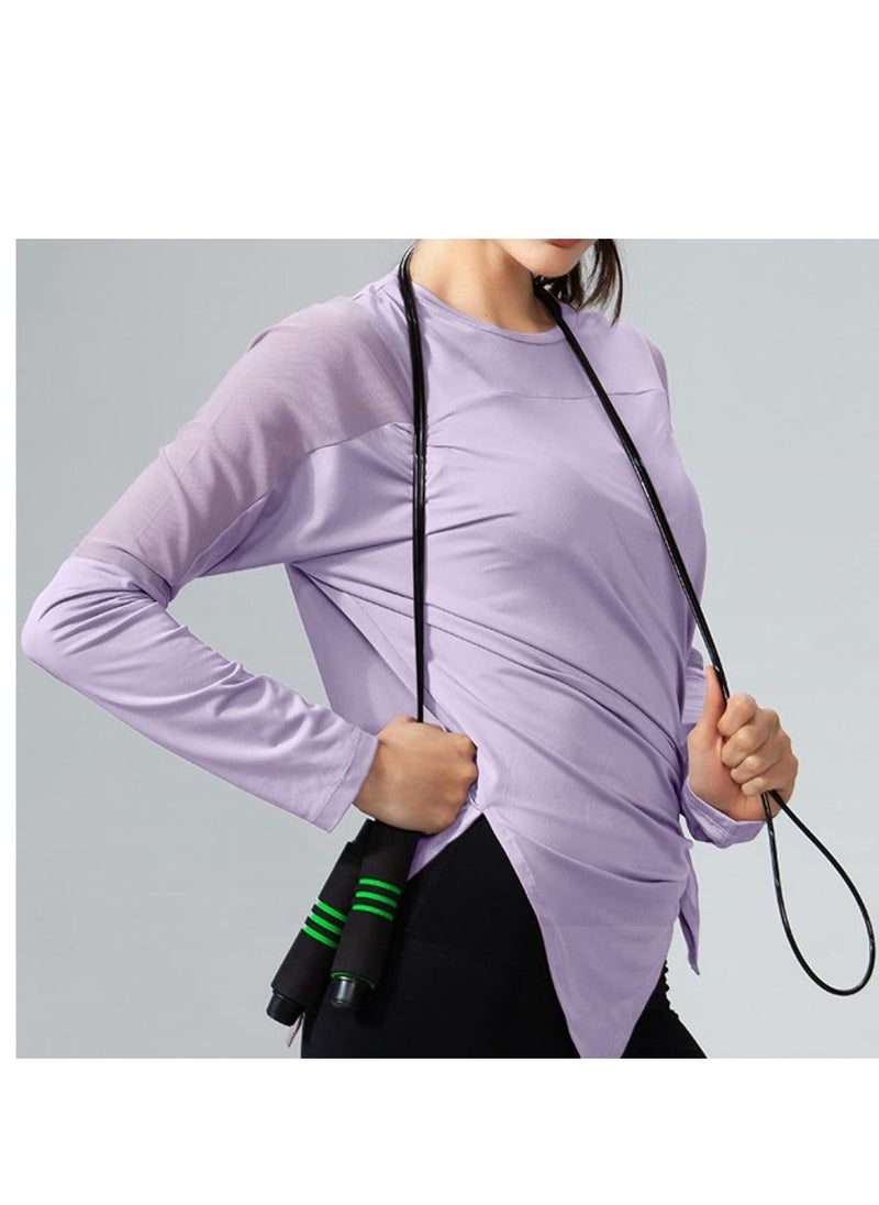 Generic Women's Mesh Running Sports T-Shirt Long Sleeved Loose Yoga Clothes Quick Drying Clothes  - Image 2