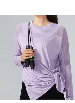 Generic Women's Mesh Running Sports T-Shirt Long Sleeved Loose Yoga Clothes Quick Drying Clothes  - Image 3