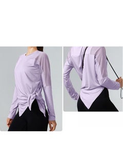 Generic Women's Mesh Running Sports T-Shirt Long Sleeved Loose Yoga Clothes Quick Drying Clothes  - Image 4