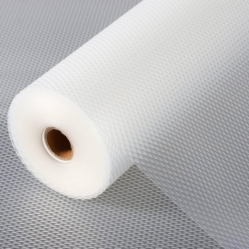 Go Hooked EVA Food Grade Anti-Slip Mat for Fridge, Shelf, Table & Drawer – Washable, Waterproof, Non-Adhesive, Multi-Purpose Liner for Home & Office Use – Cuttable & Reusable (White, 45cm X 5m) - Image 1