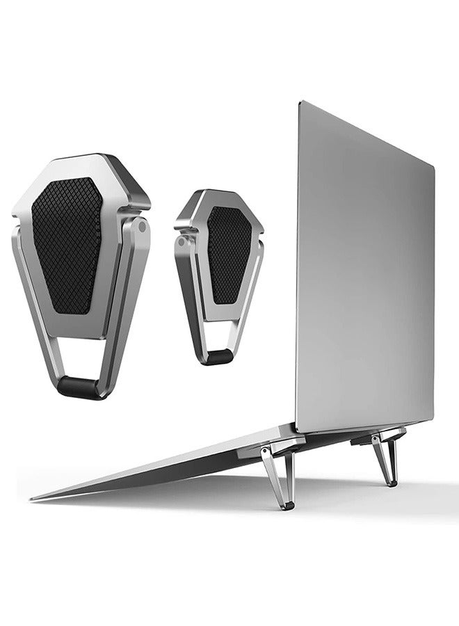 2Pcs Portable Invisible Laptop Stand Mini Aluminum Cooling Pad Universal Computer Keyboard Mount Kickstand Ergonomic Lightweight Laptop Desk Stand - Image 1