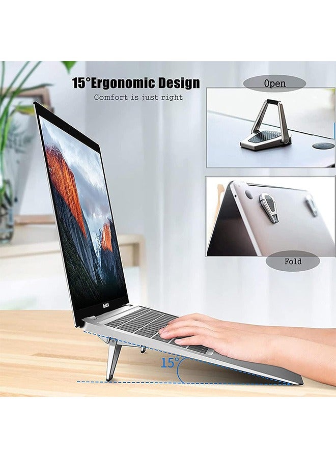 2Pcs Portable Invisible Laptop Stand Mini Aluminum Cooling Pad Universal Computer Keyboard Mount Kickstand Ergonomic Lightweight Laptop Desk Stand - Image 3